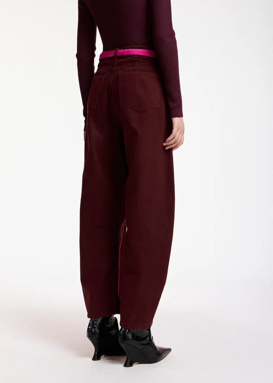 Essentiel Antwerp Kokos Barrel-Leg Jeans - Burgundy