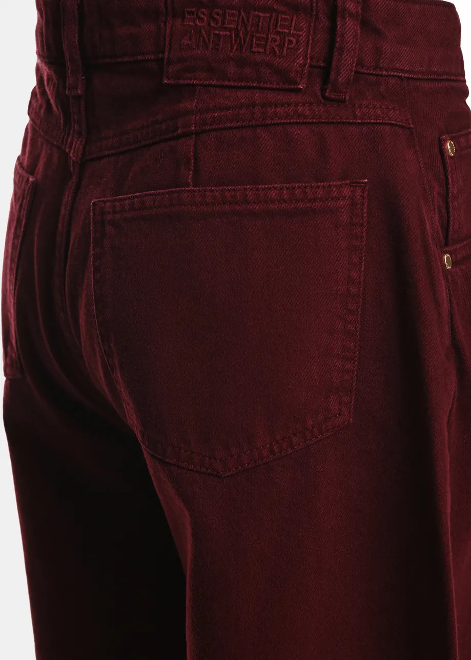 Essentiel Antwerp Kokos Barrel-Leg Jeans - Burgundy