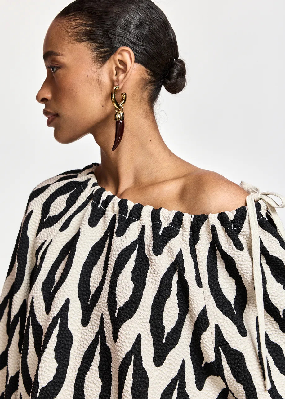 Essentiel Antwerp Kolorful Top - Black / Off-White