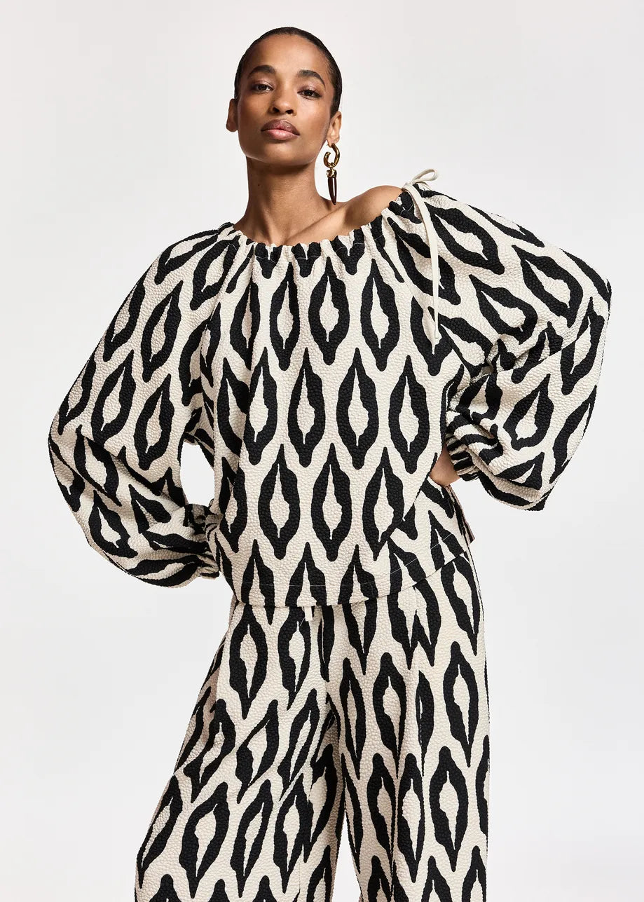 Essentiel Antwerp Kolorful Top - Black / Off-White
