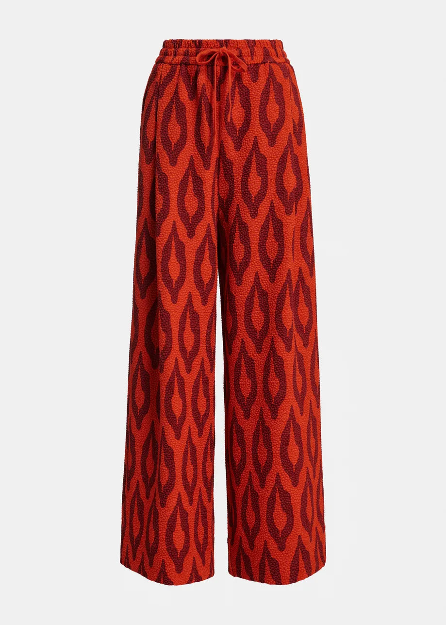 Essentiel Antwerp Kontent Wide-Leg Pant - Orange/Burgundy