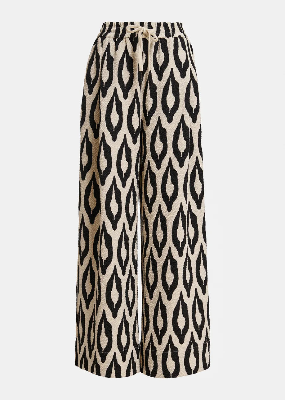Essentiel Antwerp Kontent Wide-Leg Pant - Black/Off-White