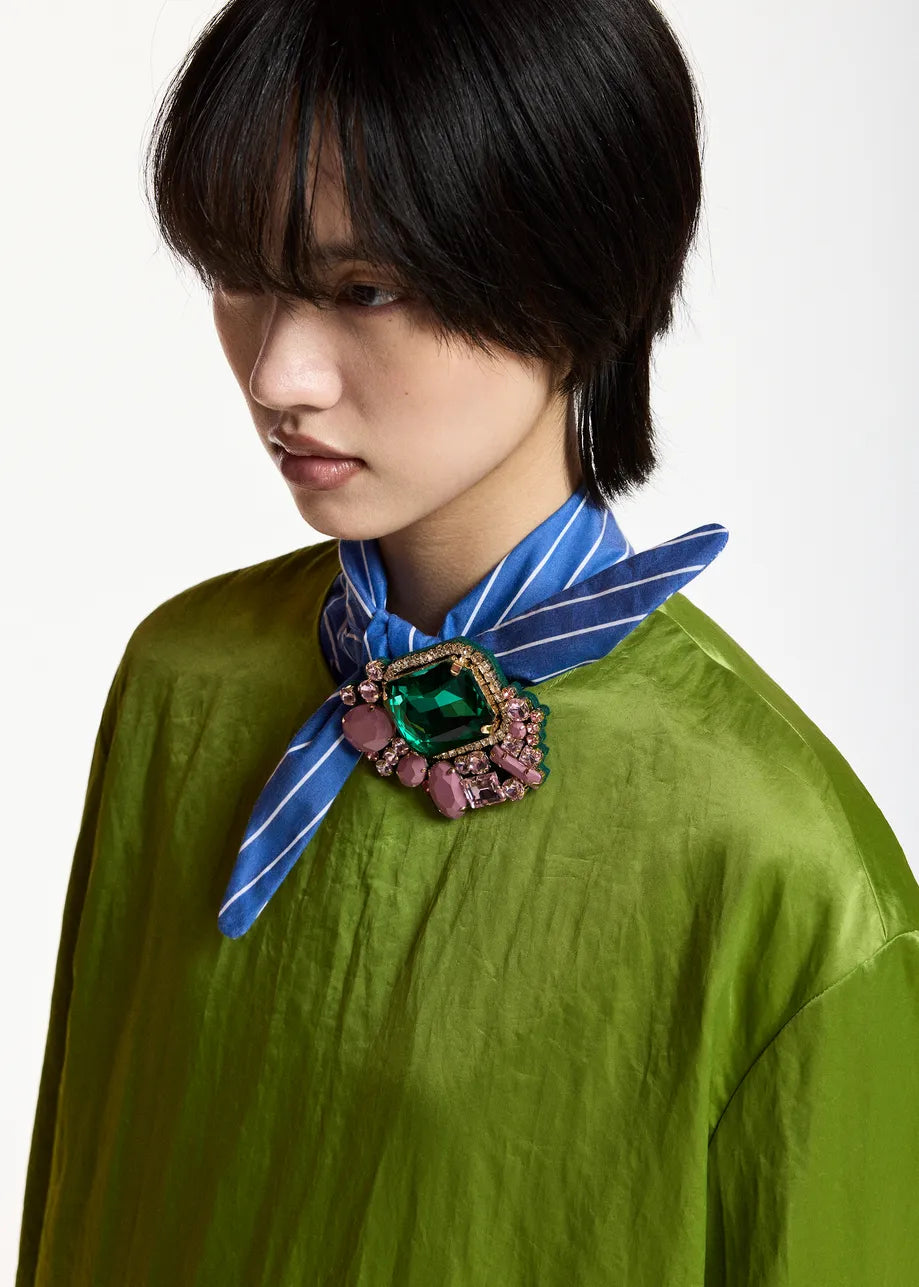 Essentiel Antwerp Kube Cluster Brooch - Green/Pink