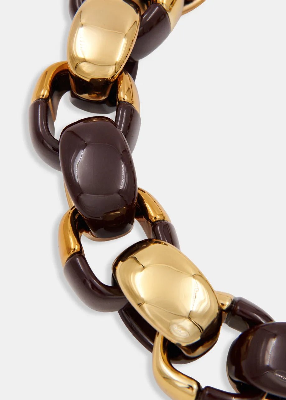 Essentiel Antwerp Karrie Necklace - Brown & Gold