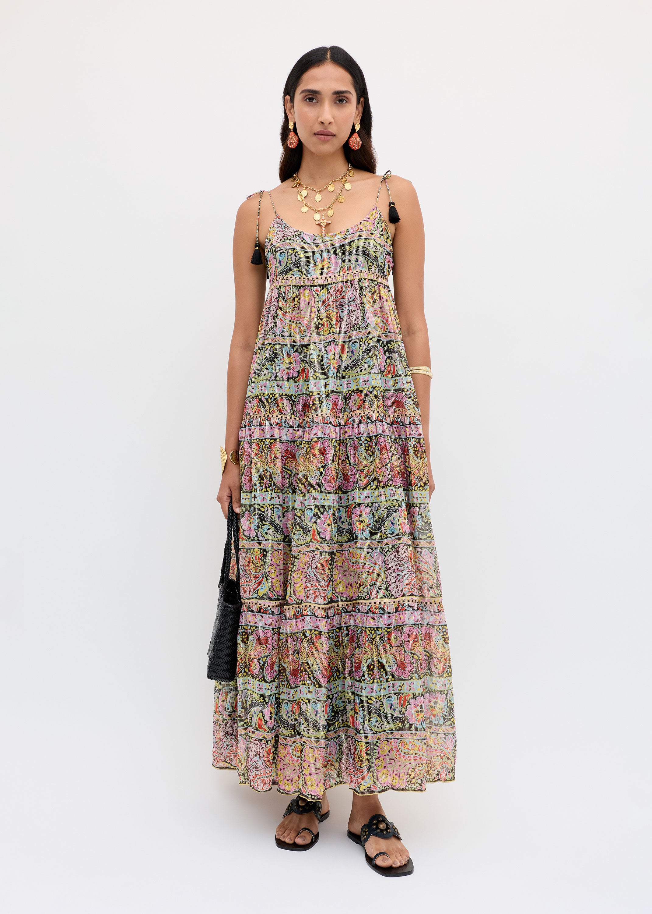 Rixo Kamilah Dress - Cara Stripe Black