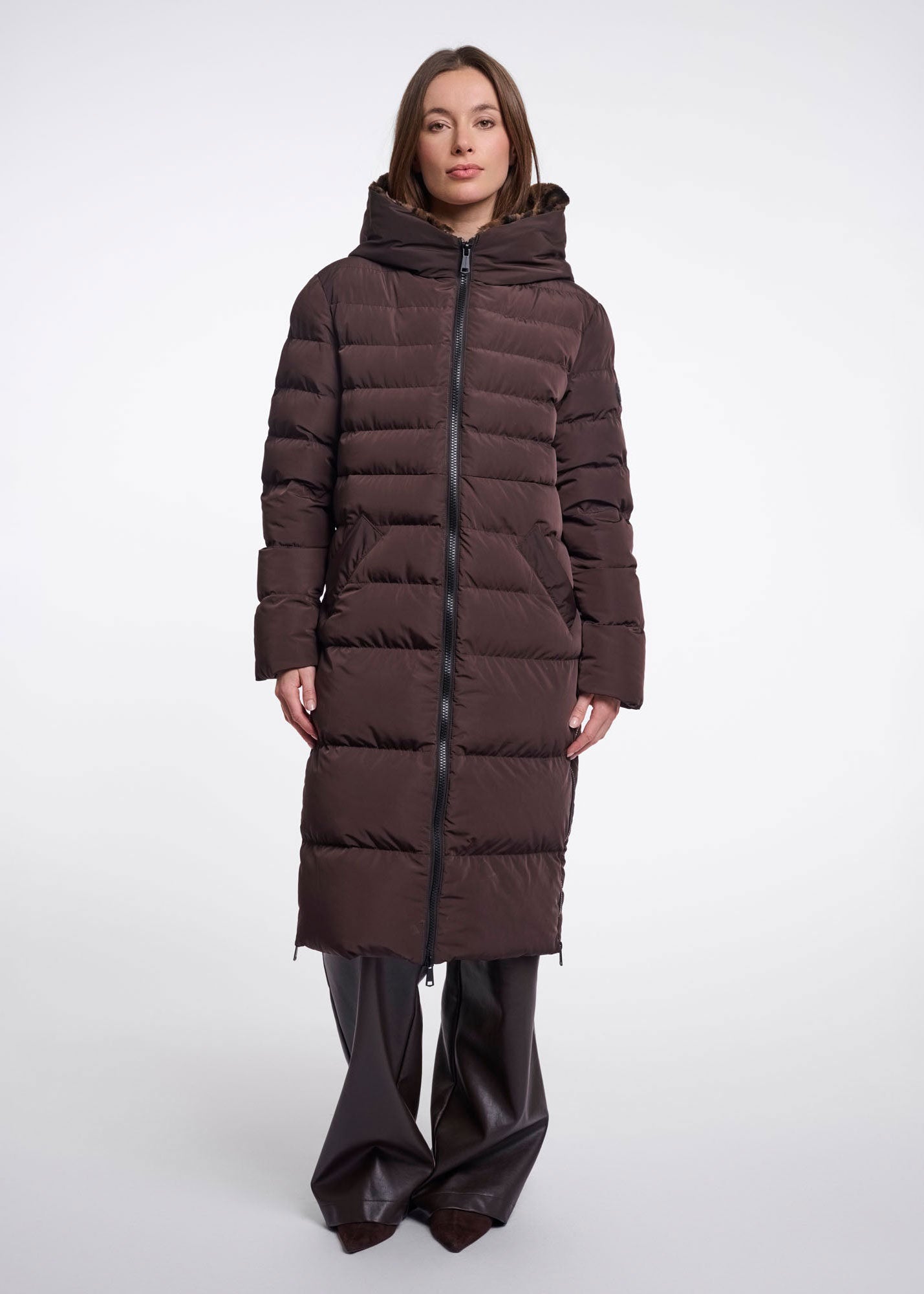 Rino & Pelle Keila Faux Fur Coat - Peated Brown Leopard