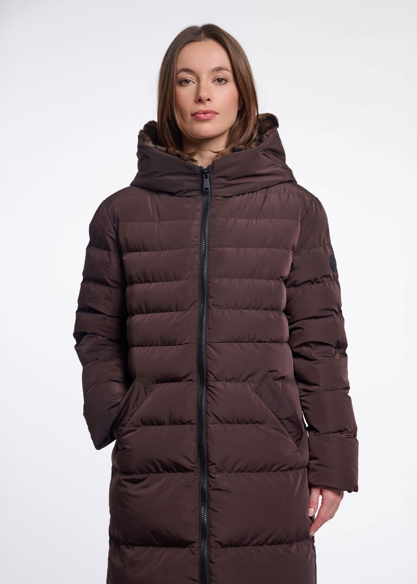 Rino & Pelle Keila Faux Fur Coat - Peated Brown Leopard