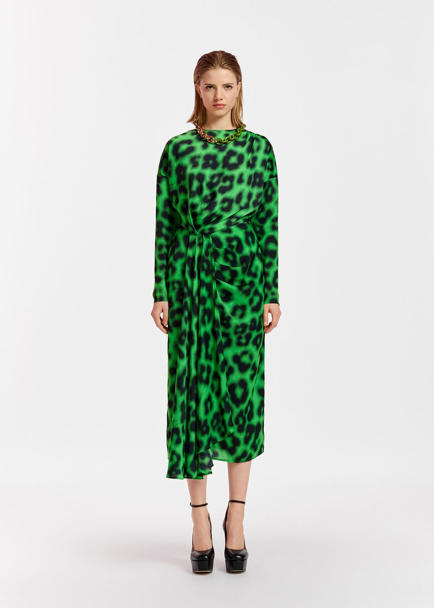 Essentiel Antwerp - Elisha Drape Detail Dress - Green Key
