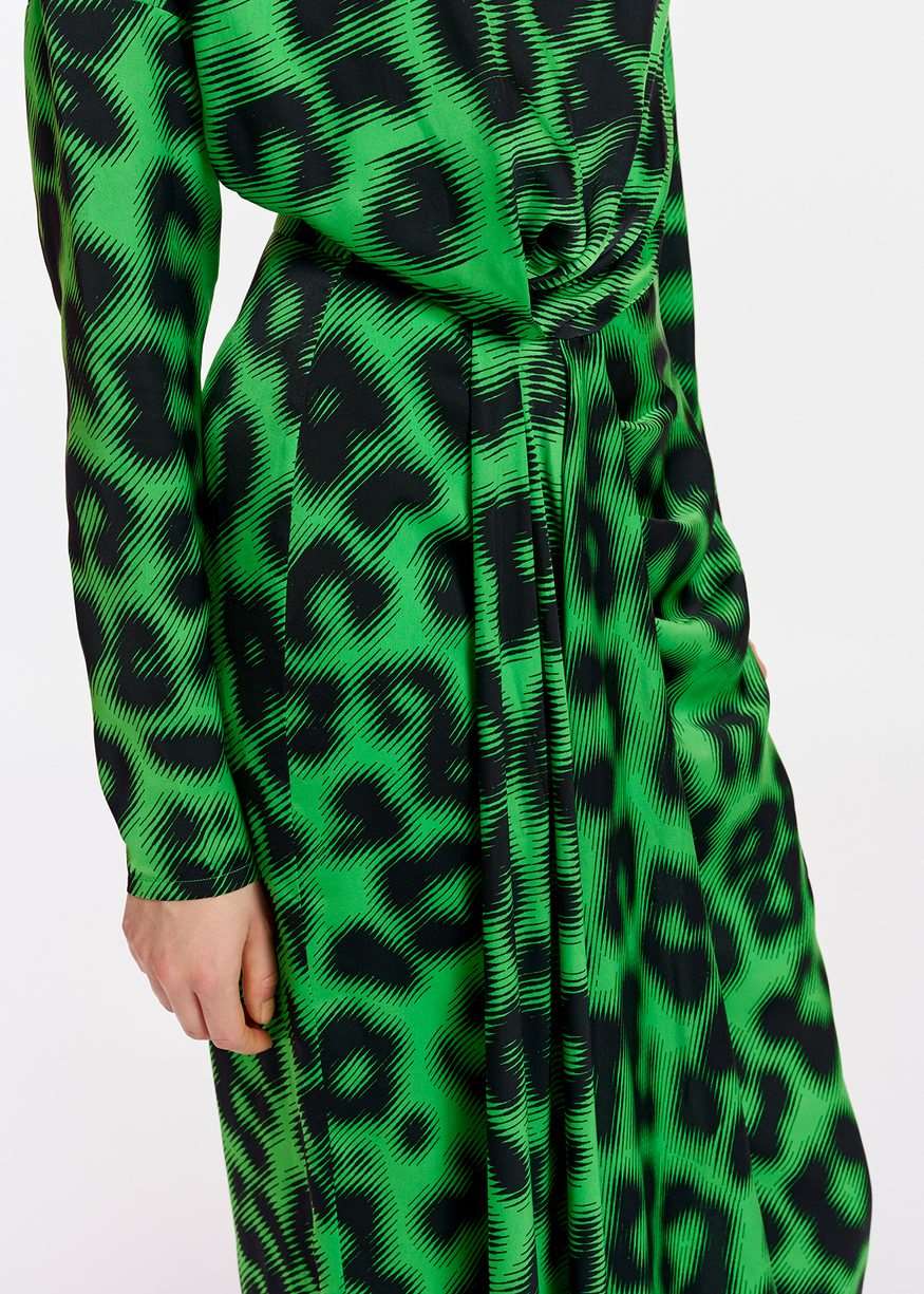 Essentiel Antwerp - Elisha Drape Detail Dress - Green Key