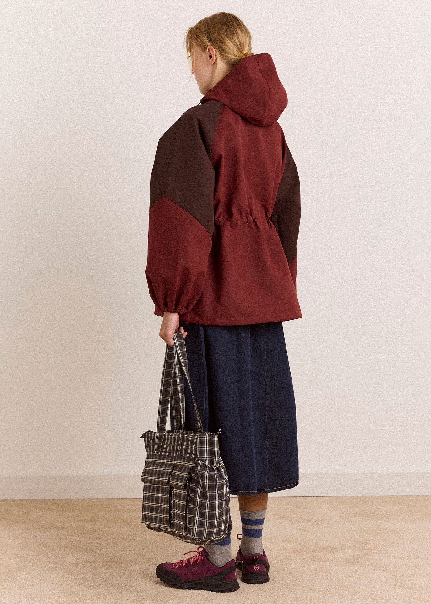 Damson Madder Liu Shower Proof Raincoat - Burgundy
