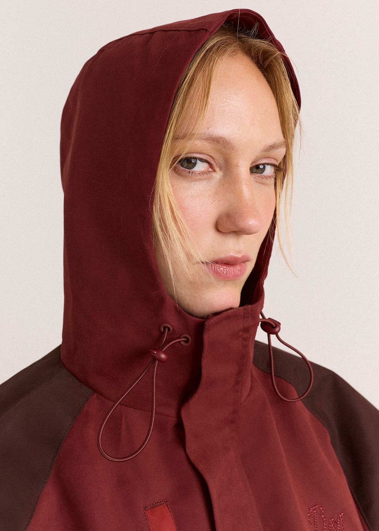 Damson Madder Liu Shower Proof Raincoat - Burgundy