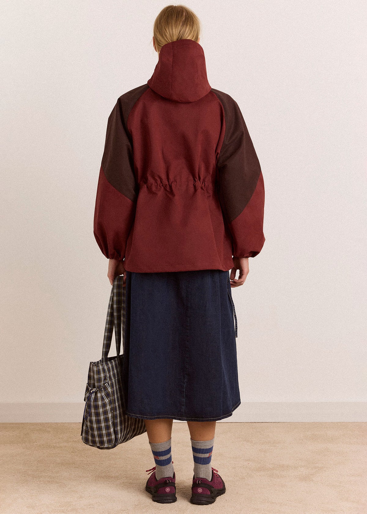 Damson Madder Liu Shower Proof Raincoat - Burgundy