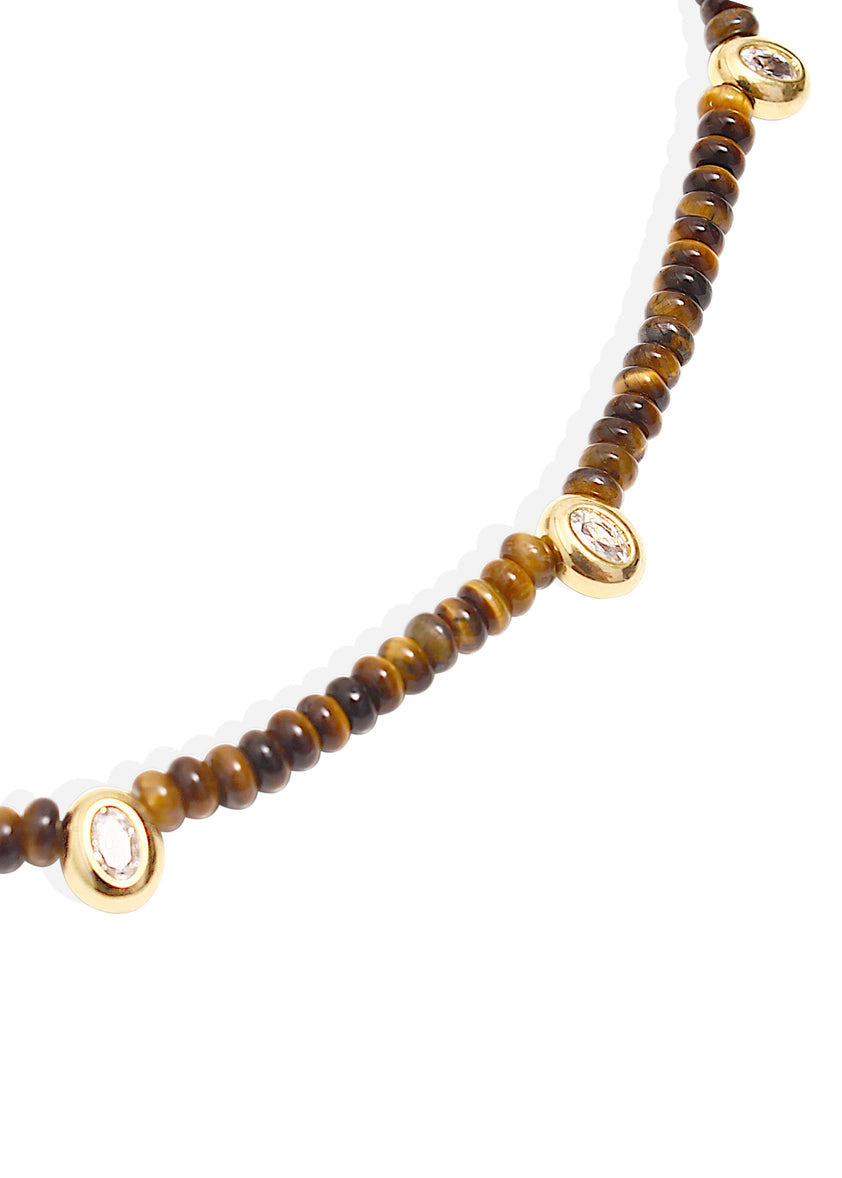 By Alona Lucie Necklace - Gold and Tigers Eye