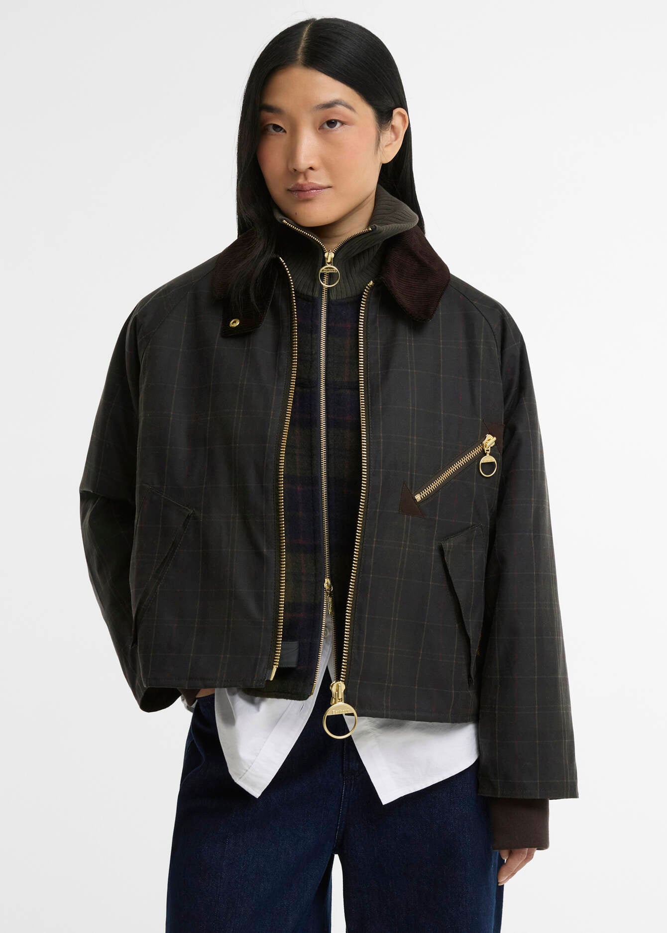Barbour Arlene Checked Wax Jacket