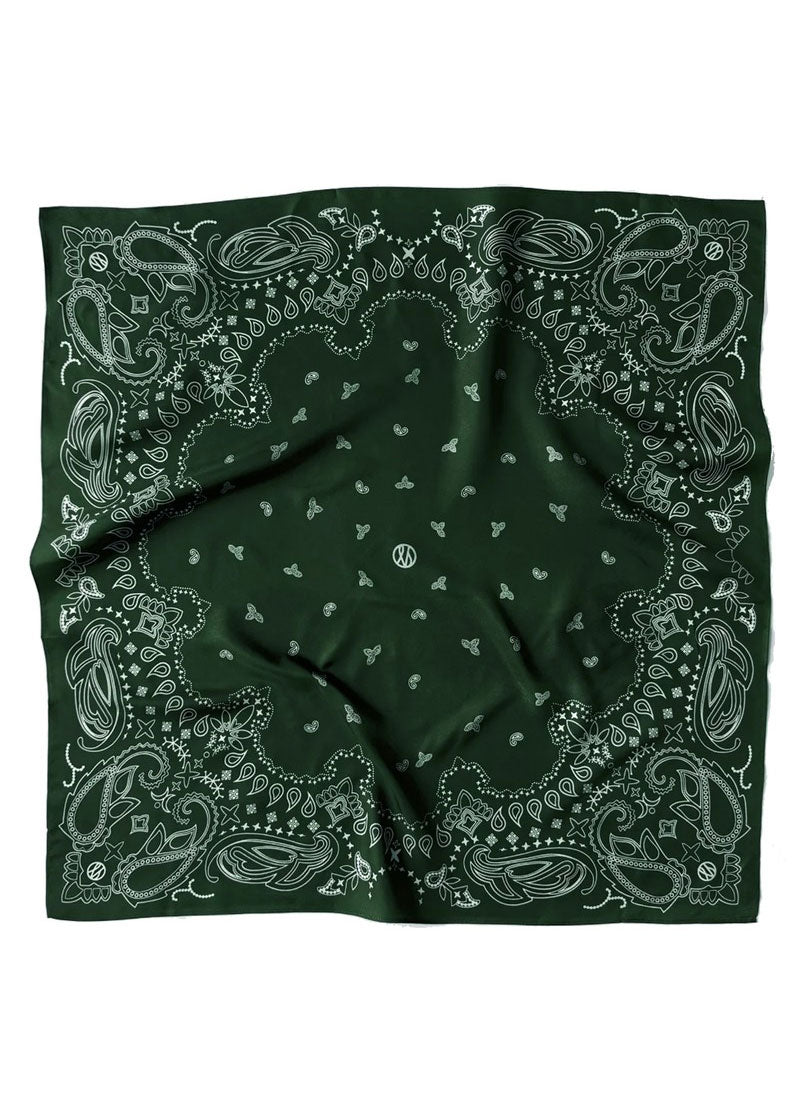 Lescarf Paisley Scarf - Green - 65cm