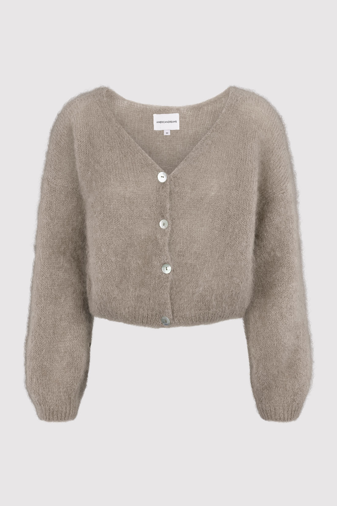American Dreams Cornelia Cropped Cardigan - Light Taupe