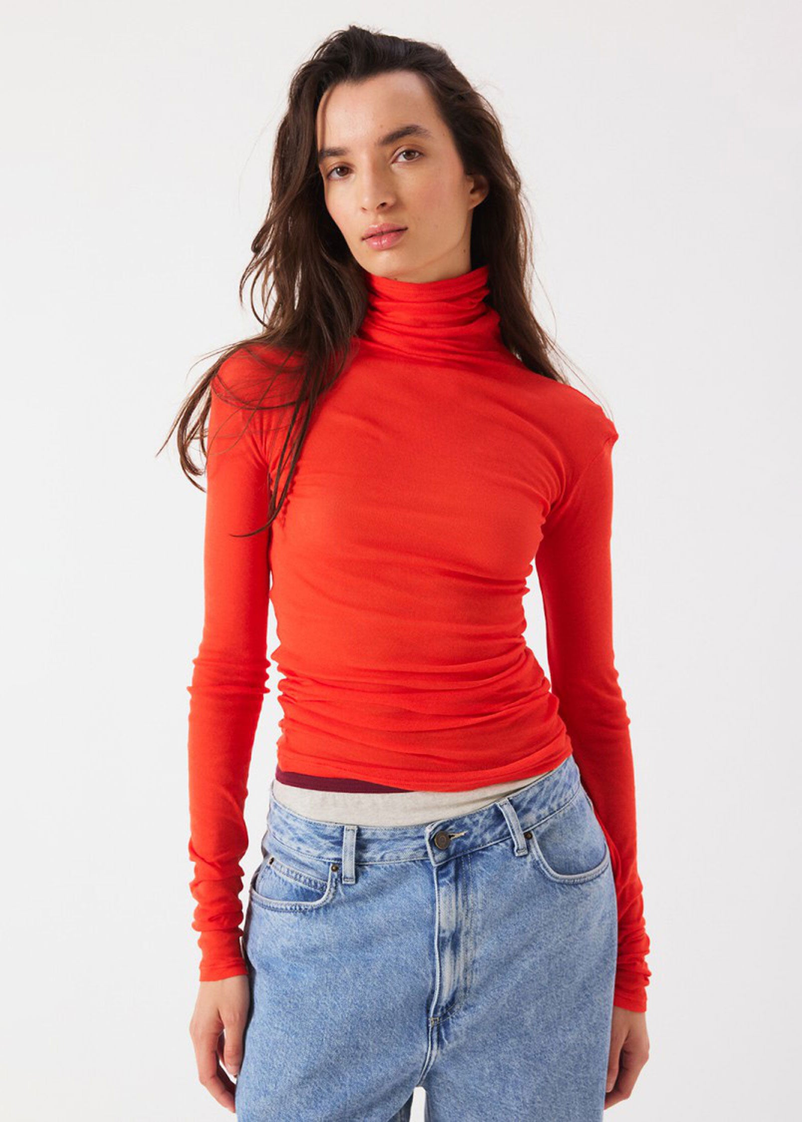 American Vintage Massachusetts Roll Neck T-Shirt - Vintage Strawberry
