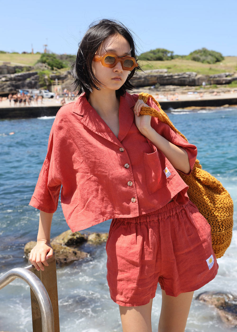 L.F.Markey Maxim Linen Shirt - Paprika