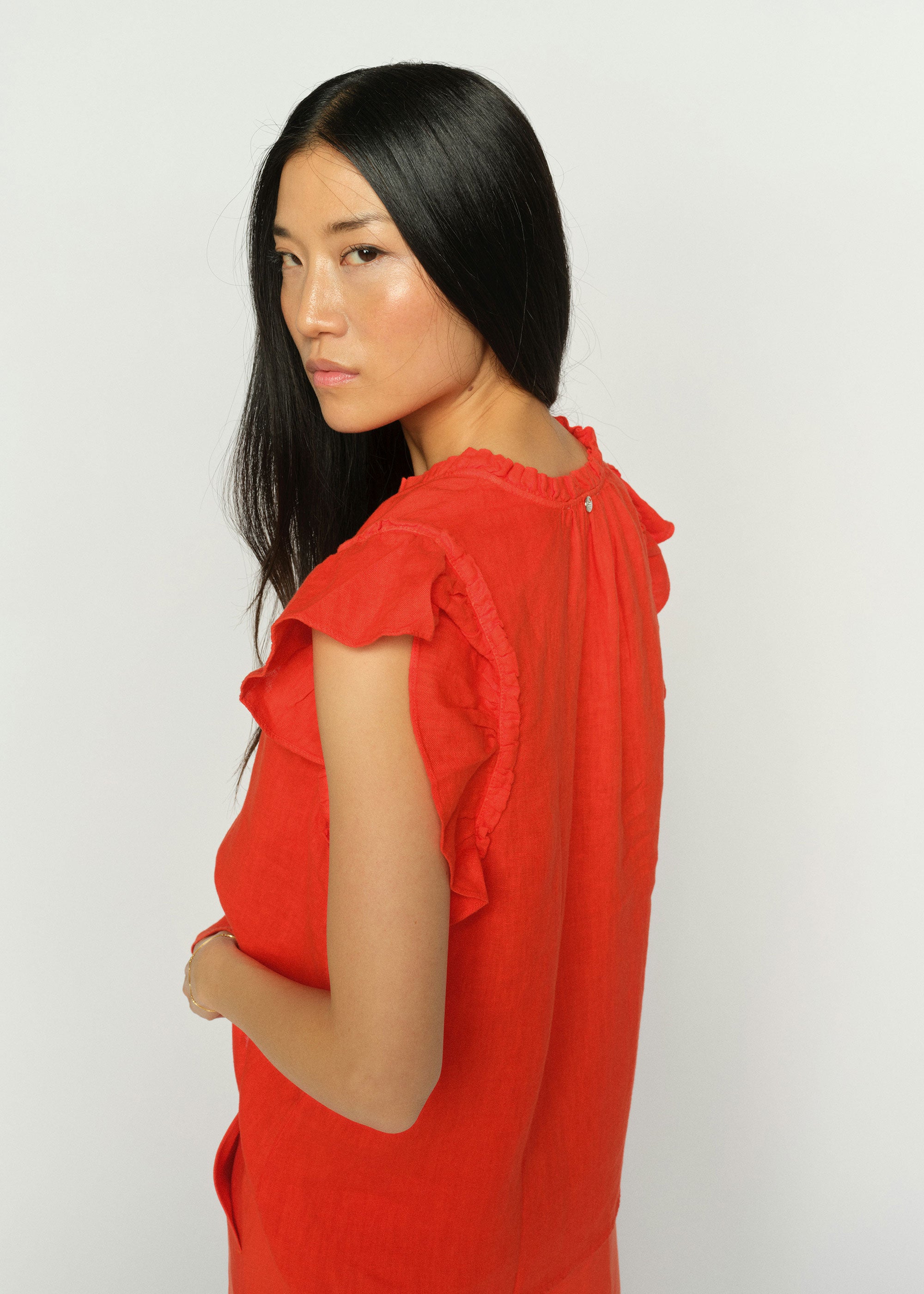 MOS MOSH MMTea Linen Blouse - Spicy Orange
