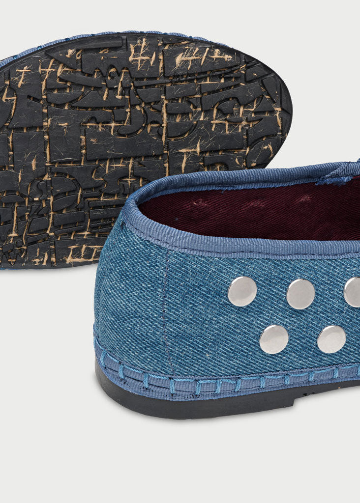 Flabelus Mae Silver Denim Ballerina