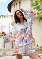 NOIB Thais shirt in seaborn, oversized linen-lyocell button-up with fish and shell print