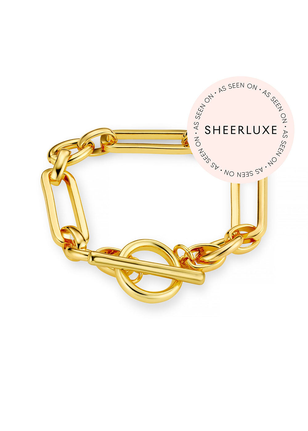 Orelia Rectangular Link T-Bar Bracelet - Gold