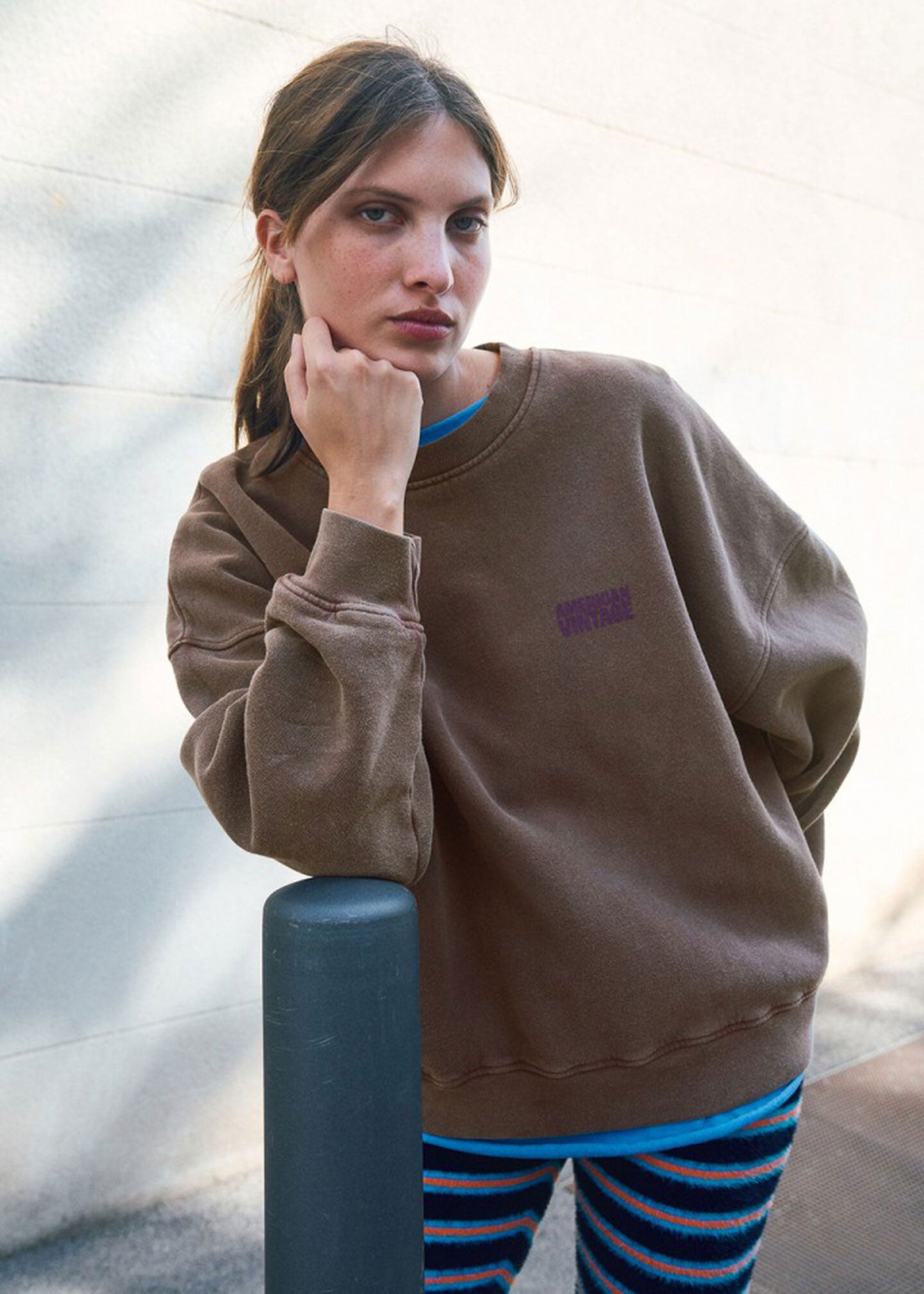 American Vintage Plizzy Sweatshirt - Vintage Chestnut