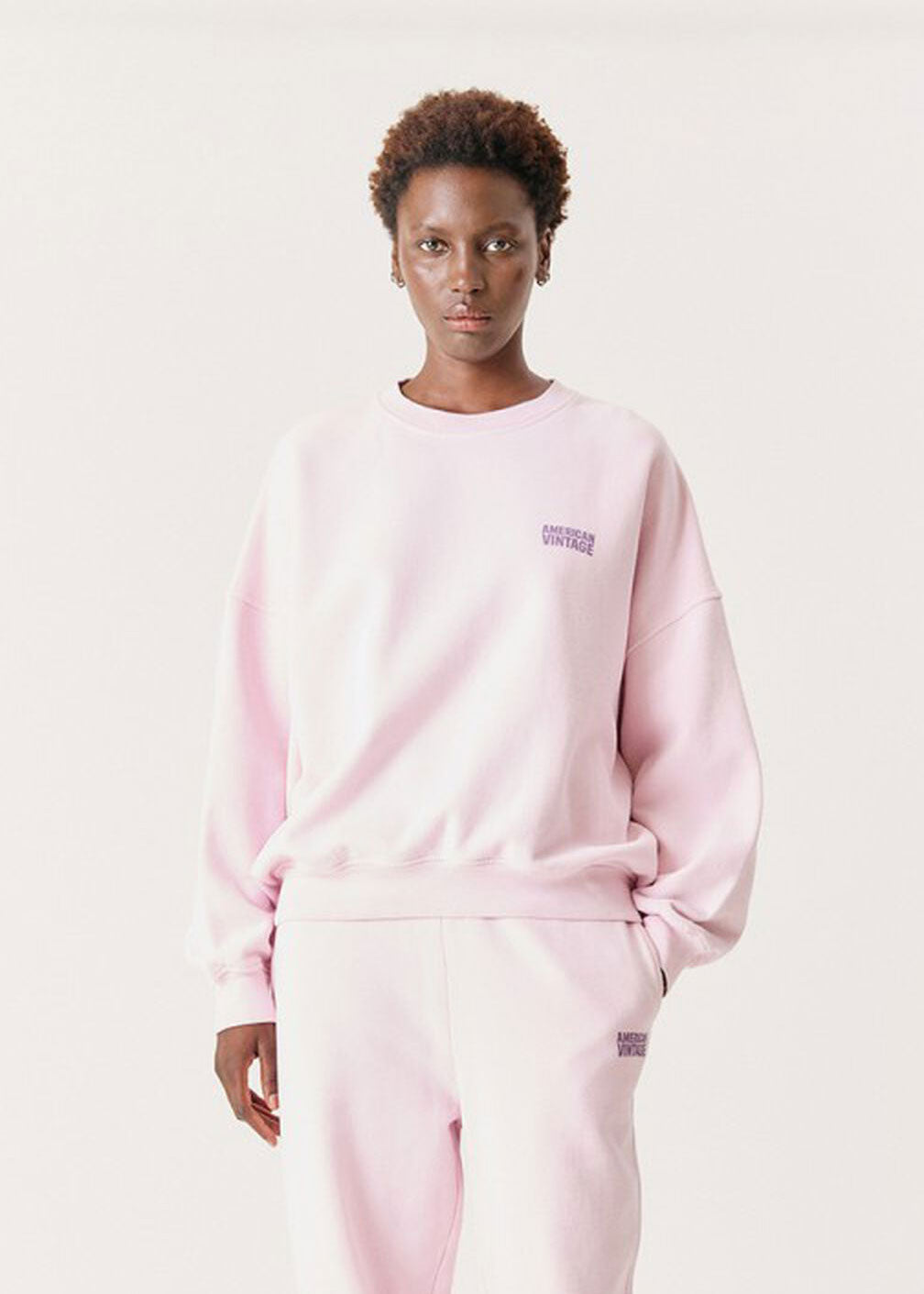 American Vintage Plizzy Sweatshirt - Vintage Petal