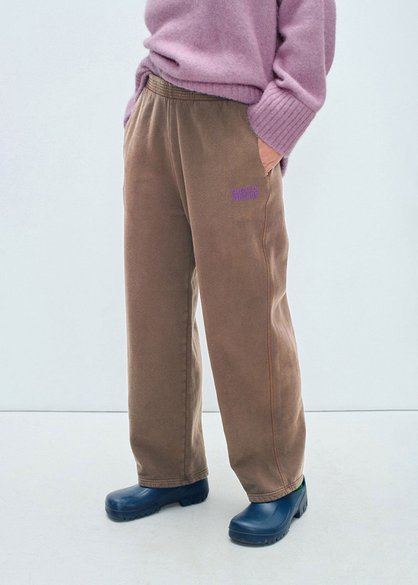 American Vintage Plizzy Joggers - Vintage Chestnut