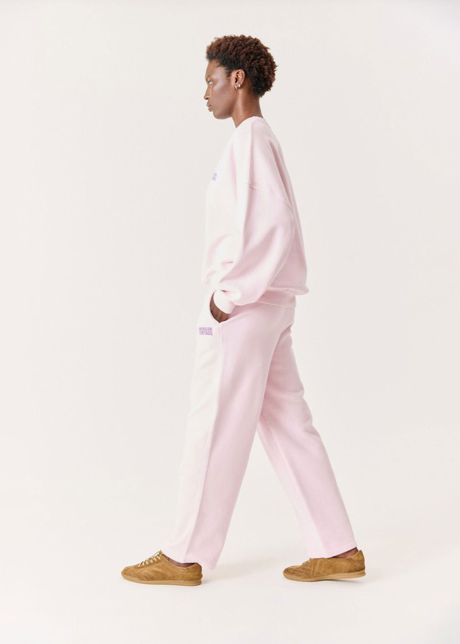 American Vintage Plizzy Joggers - Vintage Petal
