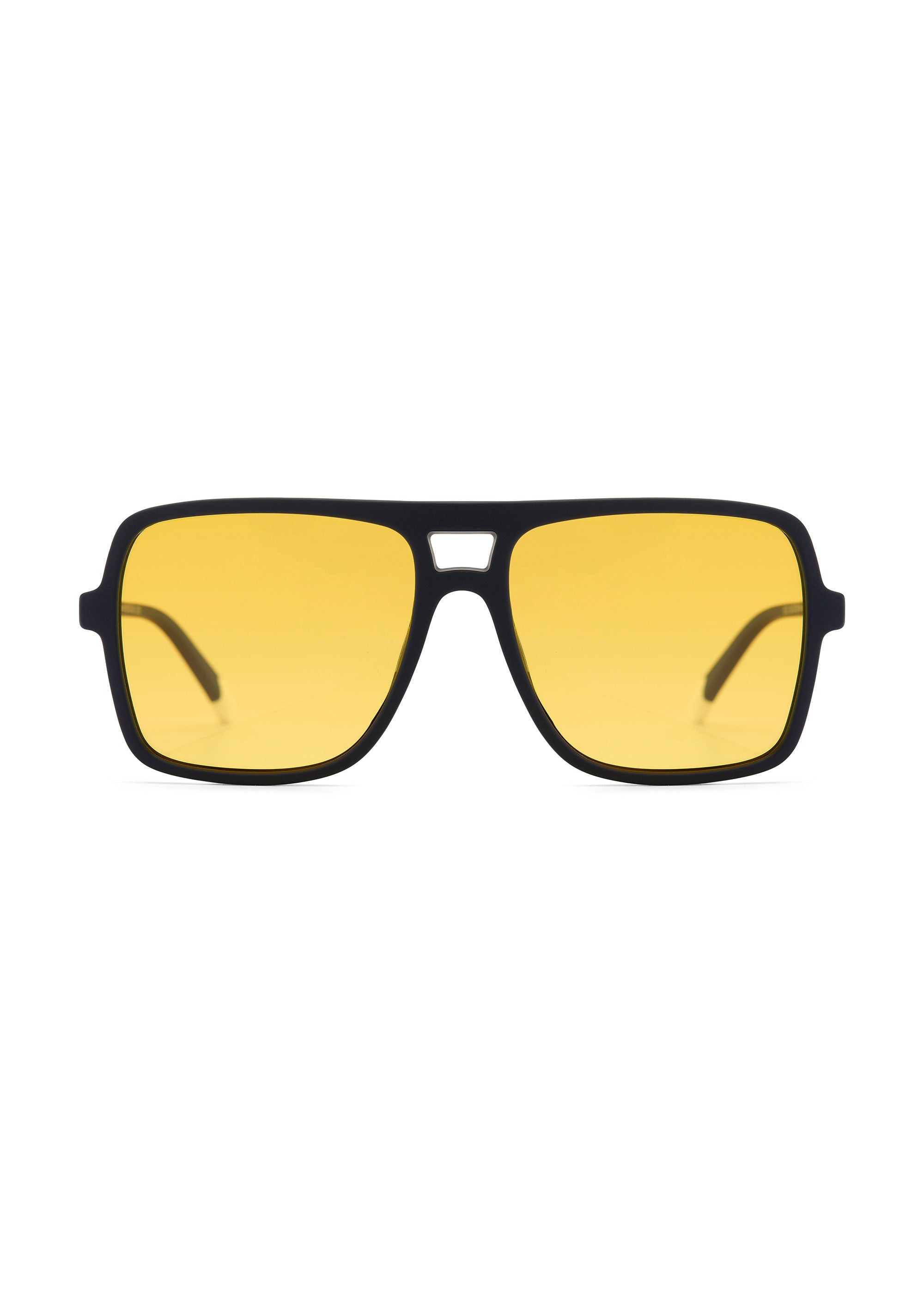 Barner Jake Matte Amber Sunglasses - Black Noir