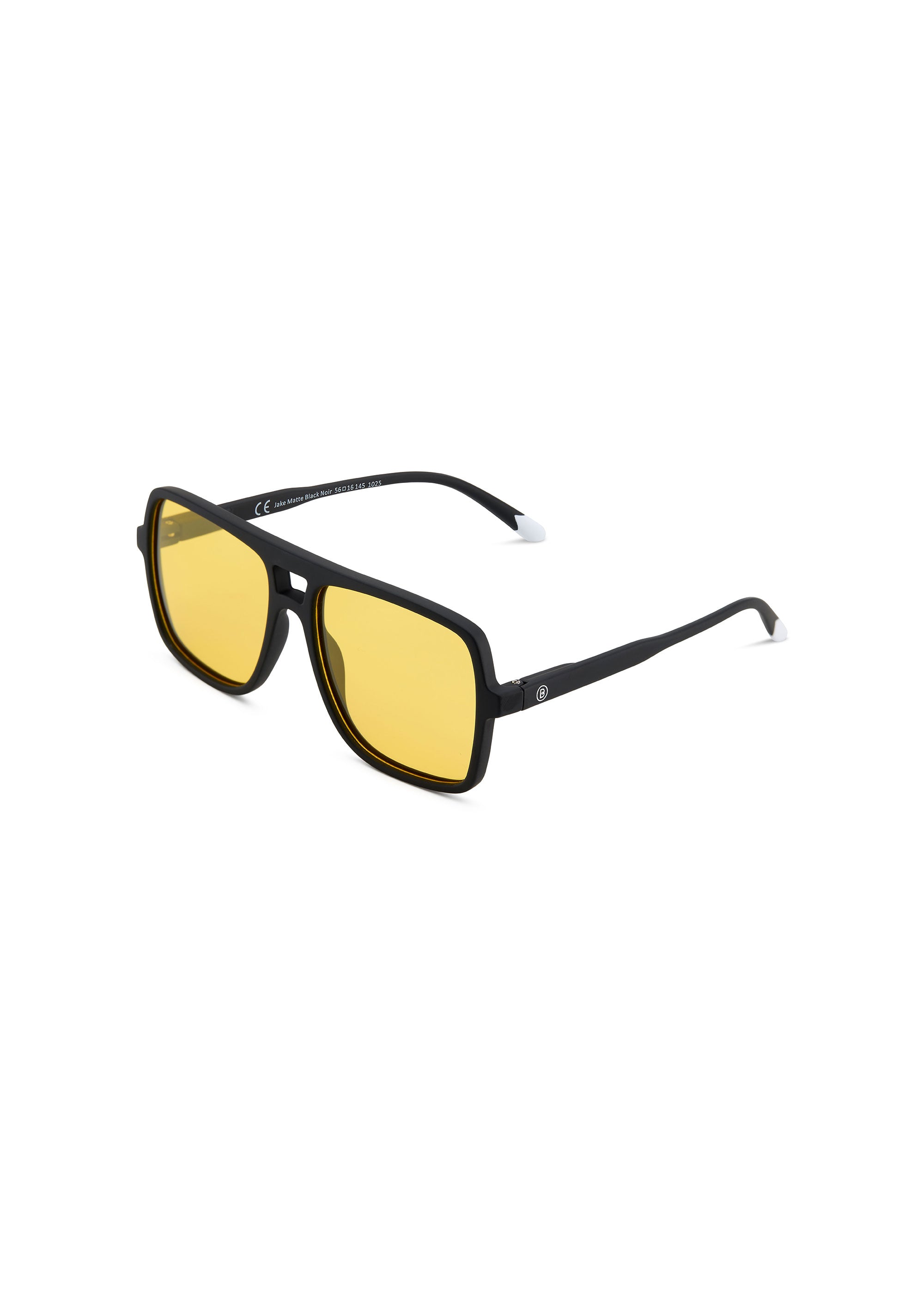 Barner Jake Matte Amber Sunglasses - Black Noir