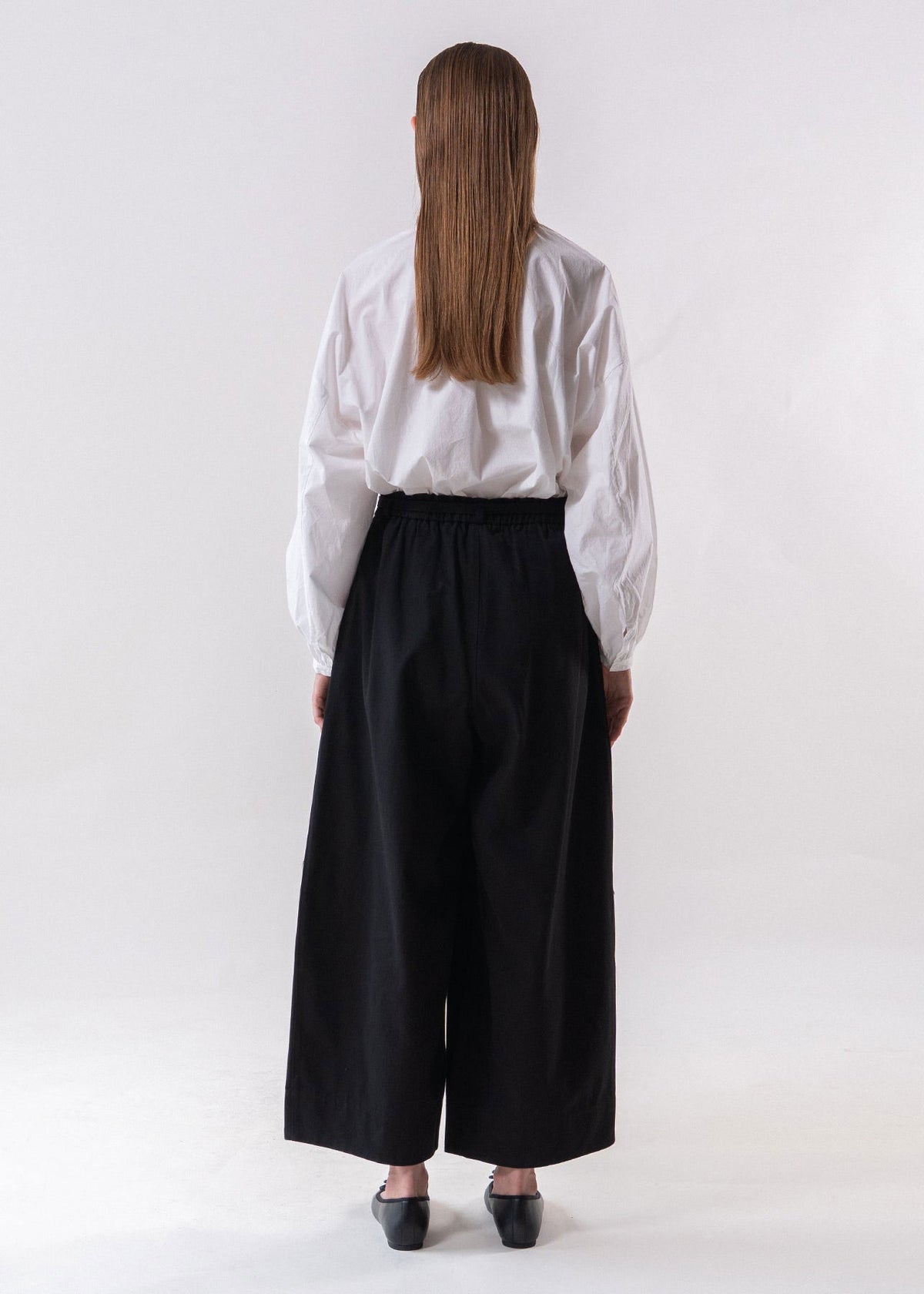Emin and Paul Black Belted Relax Wide Trousers - Black