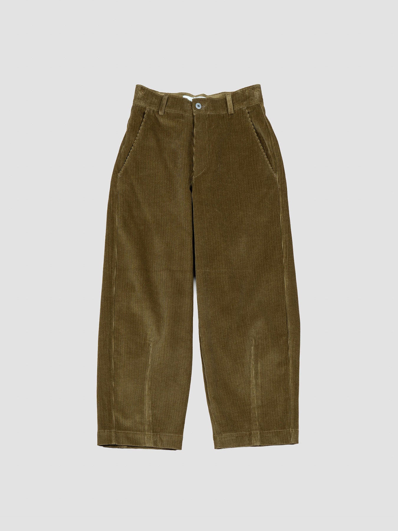 Emin and Paul Olive Structured Corduroy Trousers