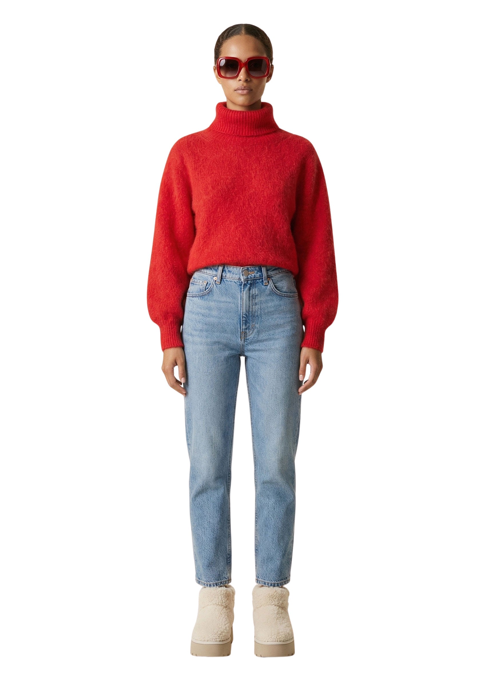 American Dreams Piro Rollneck Long Sleeves - Lipstick Red