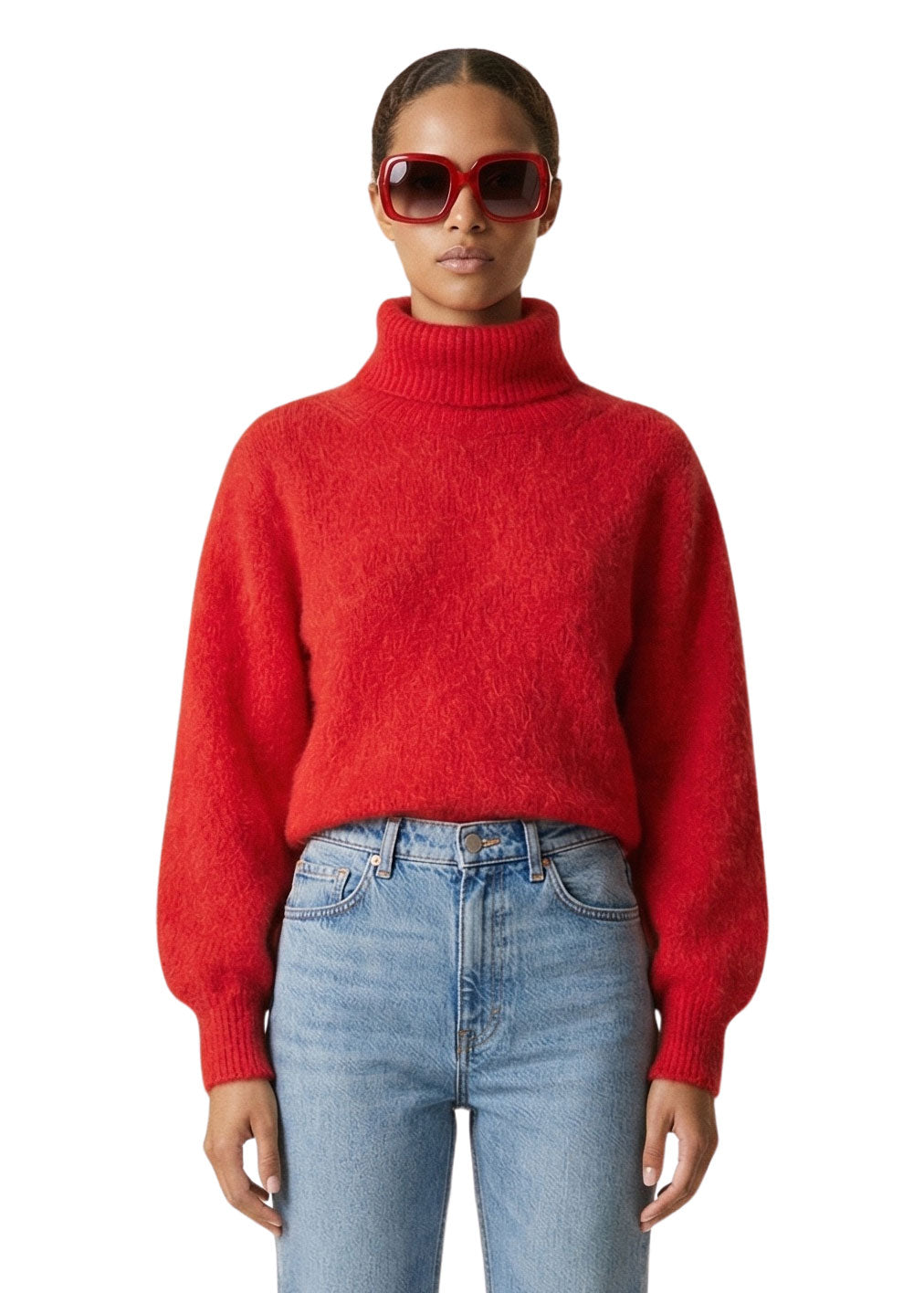 American Dreams Piro Rollneck Long Sleeves - Lipstick Red