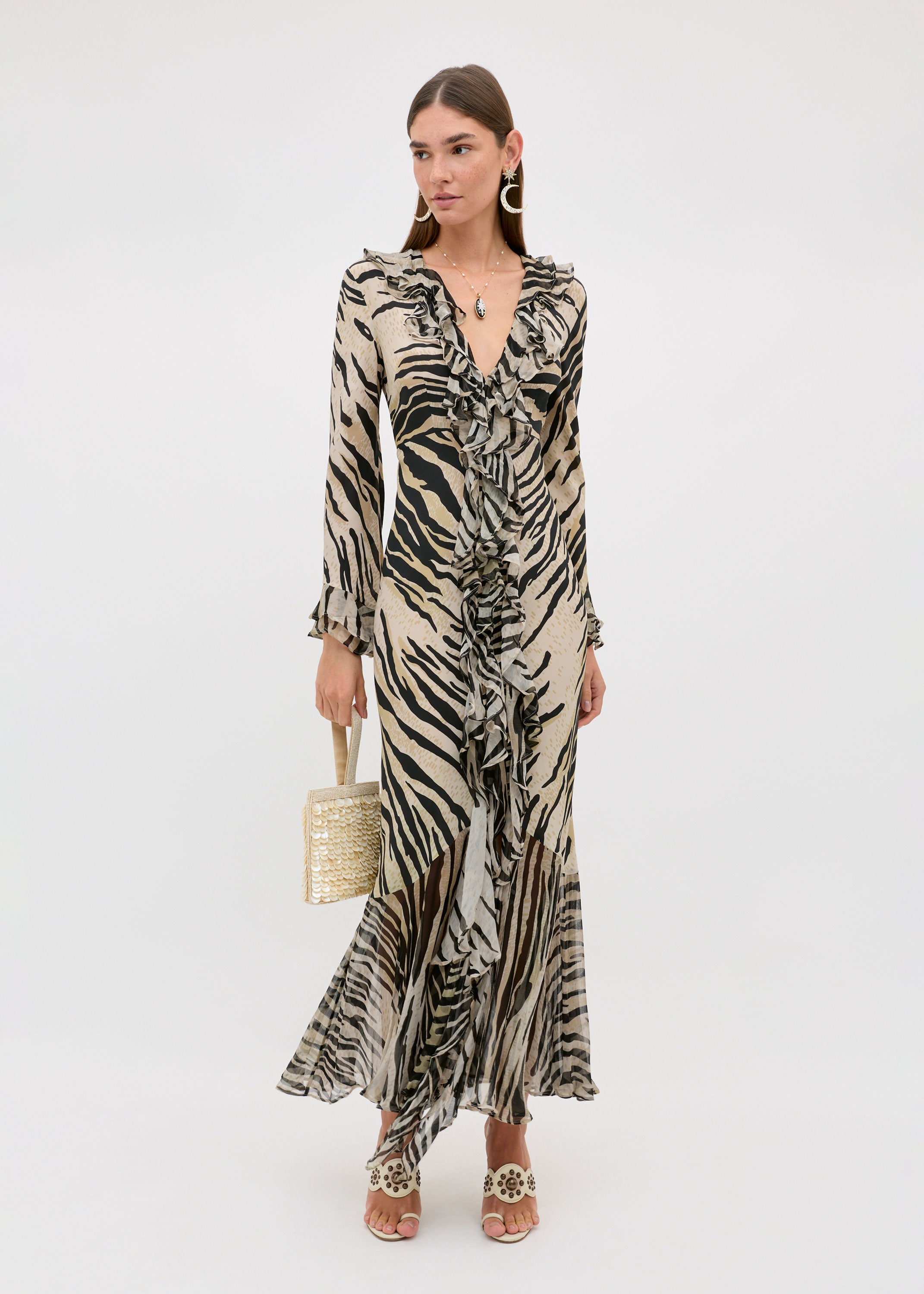 Rixo Provence Dress - Cooper Tiger Beige