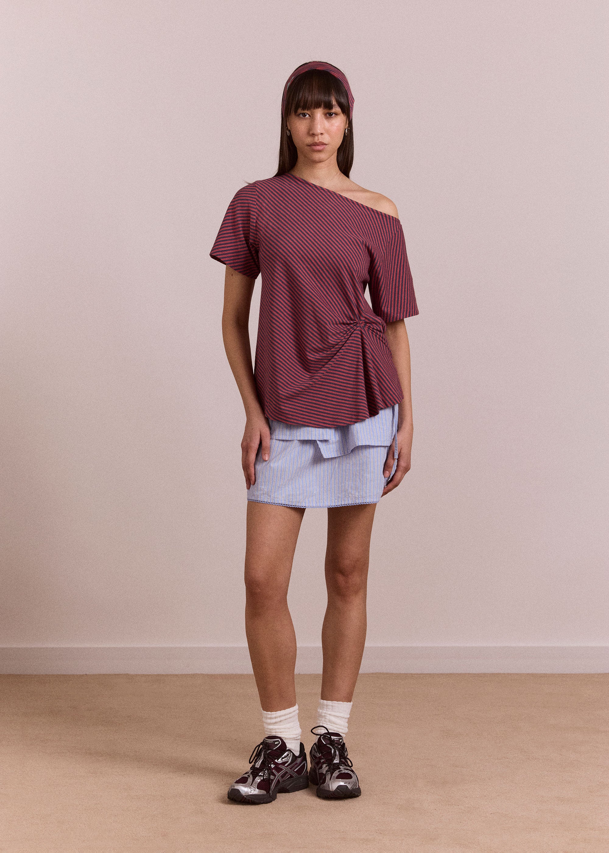 Damson Madder Reece Tee - Red Stripe
