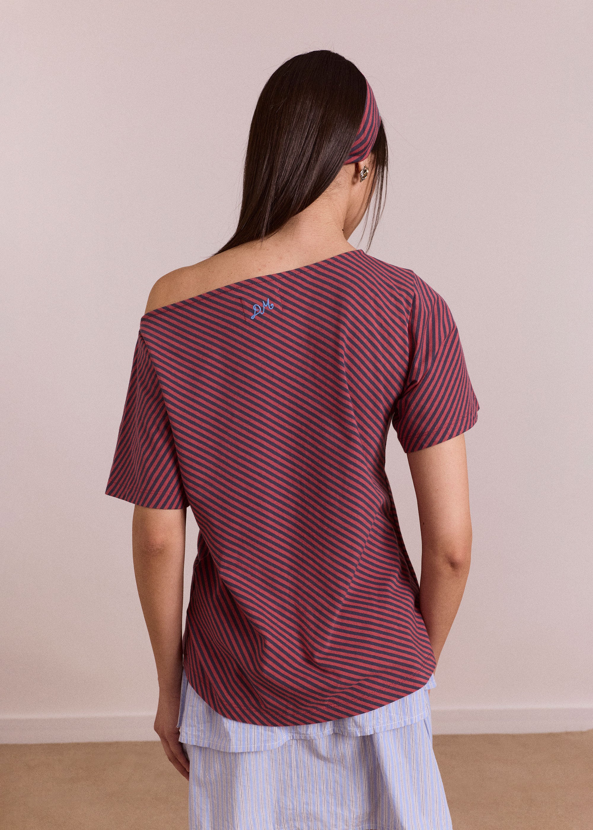 Damson Madder Reece Tee - Red Stripe