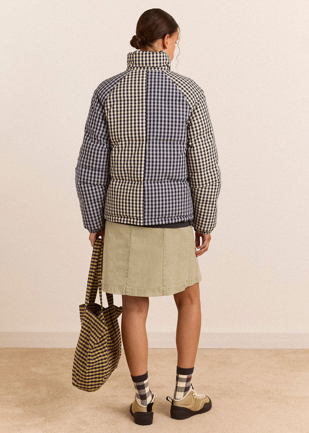 Damson Madder Reversible Opal Puffer - Mix Gingham
