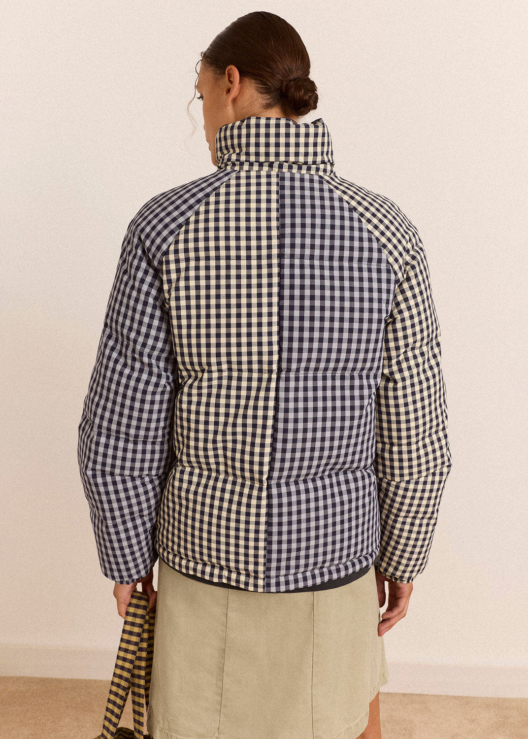 Damson Madder Reversible Opal Puffer - Mix Gingham