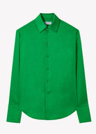 Front view of the shirt, point collar and deep cuff finish