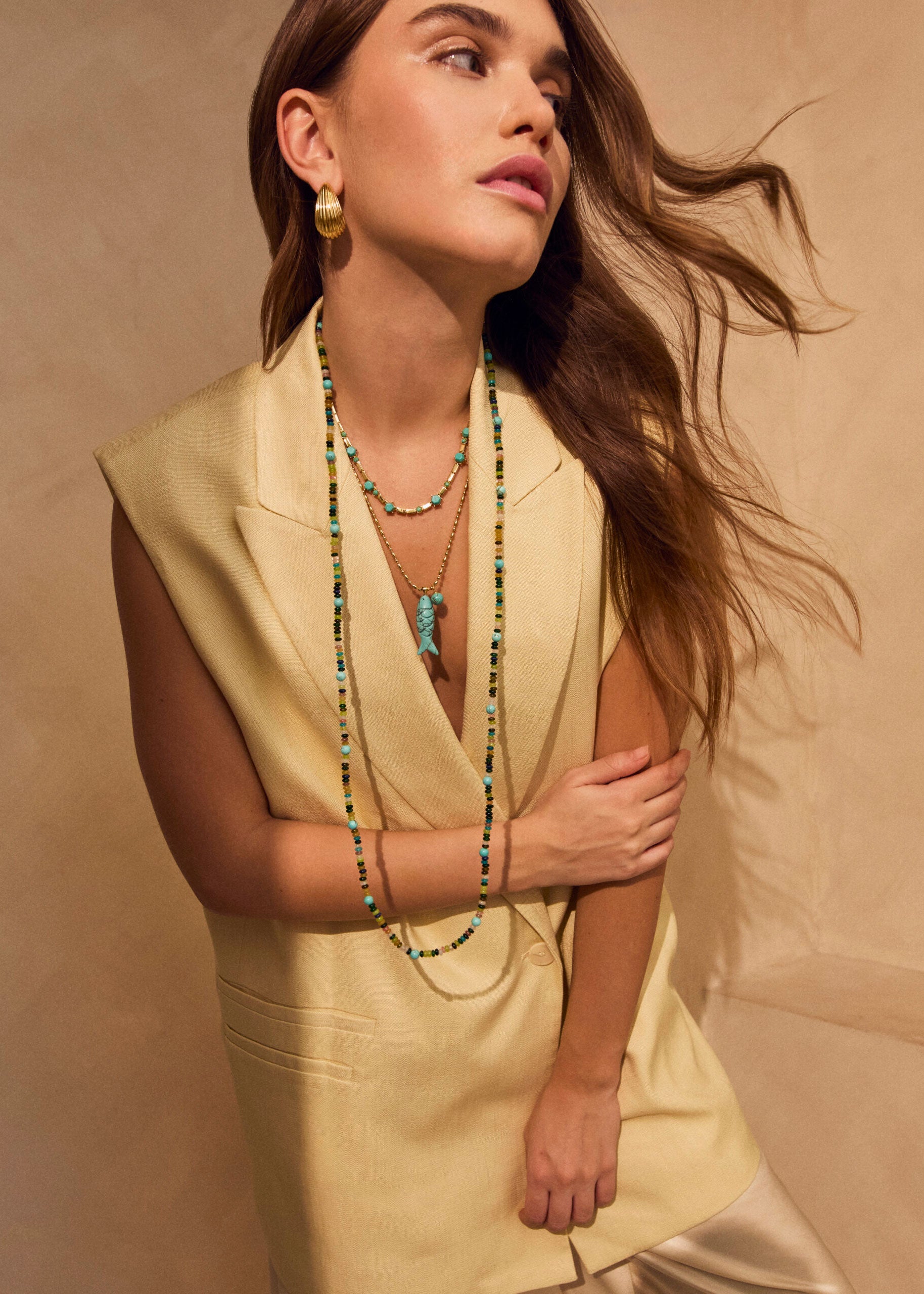 Talis Chains Happy Fish Pendant Necklace - Turquoise