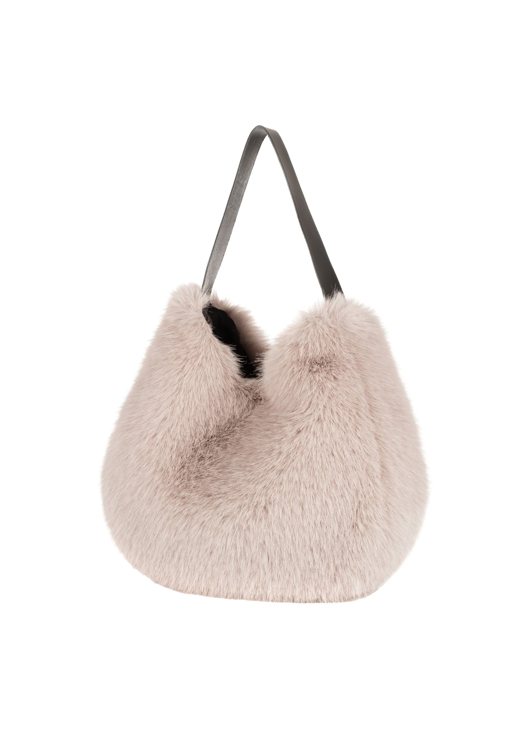 Helen Moore Faux Fur Slouch Bag - Quartz