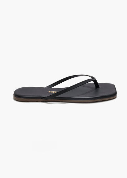 TKEES Square Toe Lily Flip Flops - Black