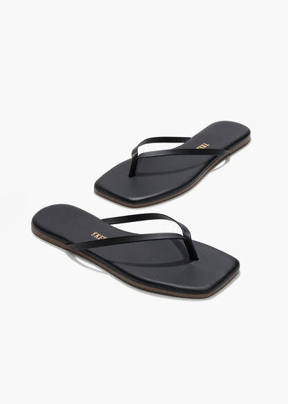 TKEES Square Toe Lily Flip Flops - Black