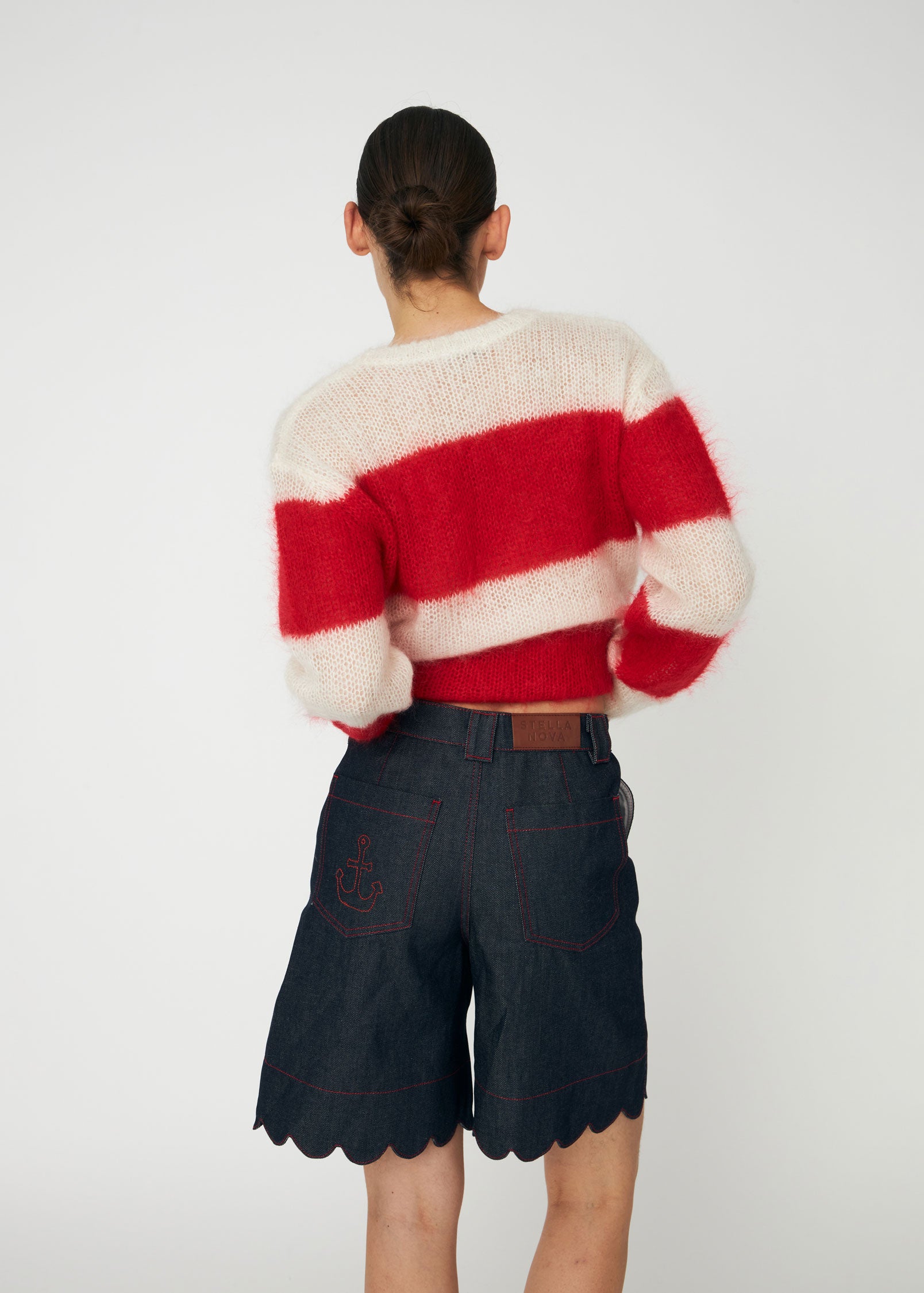 Stella Nova Striped Luxury Mohair Sweater - Ivory