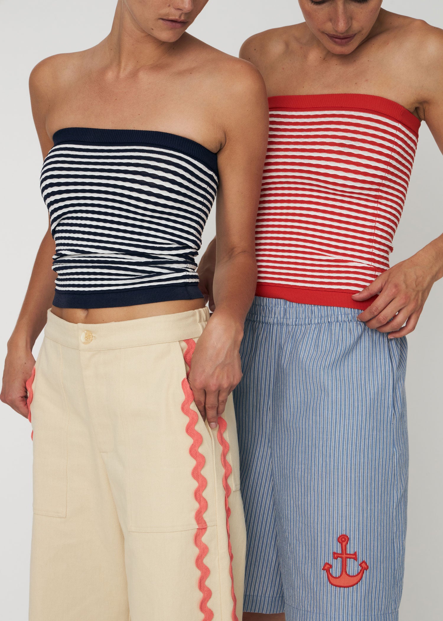 Stella Nova Knit Tube Top - Red/ Creme Stripes