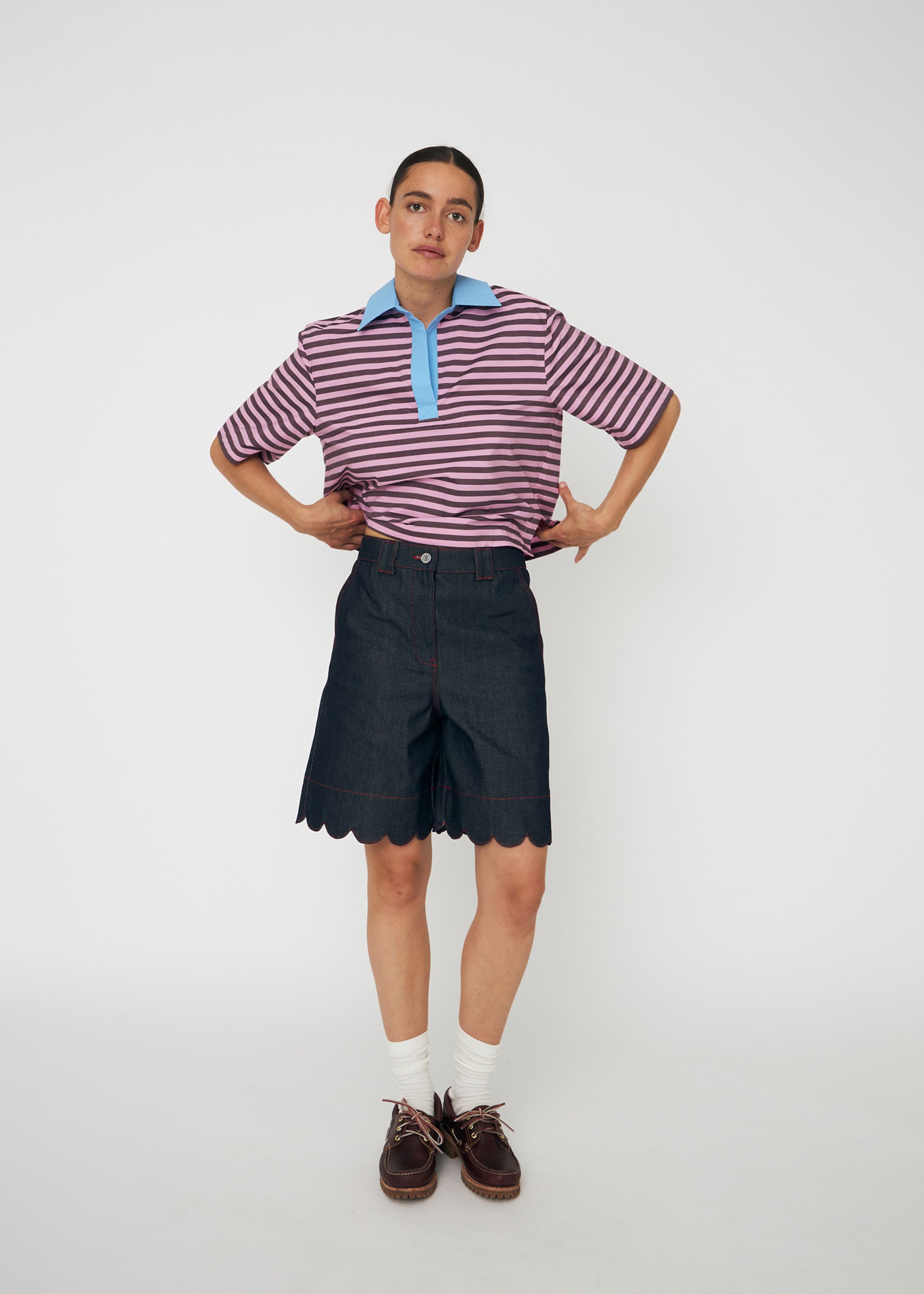 Stella Nova Striped Cotton Shirt - Purple