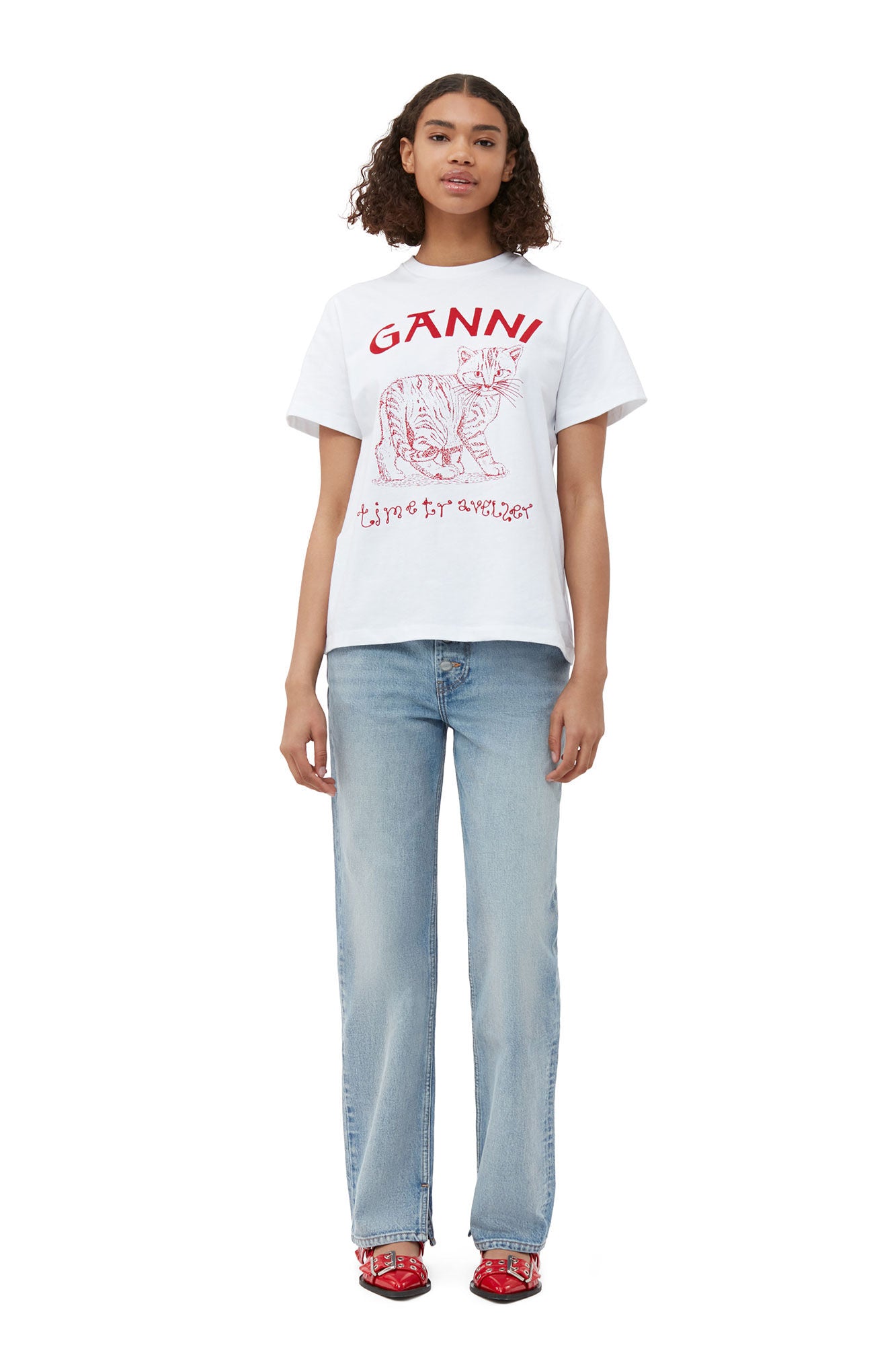 GANNI - Future Heavy Jersey Relaxed T-shirt - KitiCymru